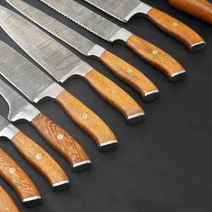 Juego de Cuchillos de Chef de Acero de Damasco de Alta Calidad, 9 Piezas, Hechos a Mano, con Mango de Madera, para Uso en la Cocina, Venta Directa de Fábrica - Product Image 5