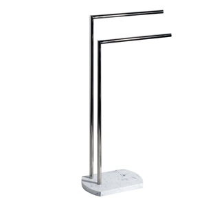 Porte-serviettes triple barre en métal noir moderne, sur pied, pour salle de bain, support de serviettes de toilette sur comptoir, design minimaliste, nouveauté - Product Image 3