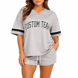 Ensemble de shorts de baseball personnalisés unisexes, imprimés, élégants, confortables, respirants, en jersey 100% polyester de qualité supérieure, tendance et décontractés - Product Image 1