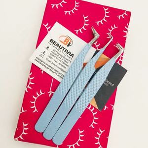 Pinzas ligeras de extensión de pestañas de acero inoxidable, probadas a mano, Color azul bebé, herramienta de pestañas de Punta puntiaguda sostenible - Product Image 6