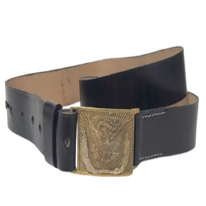 Ceinture vintage en cuir avec boucle aigle, réglable, pour services montés NCO, avec couronne argentée - Product Image 4