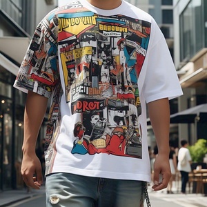 Boxy Fit camiseta en blanco personalizado hombres francés Terry sudadera Camiseta 100% algodón Pima orgánico 100% algodón camiseta para hombres ajuste suelto - Product Image 2