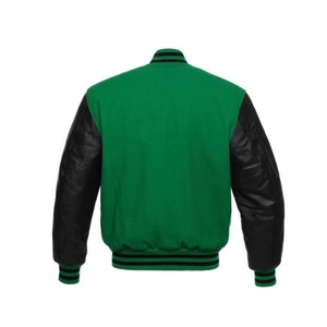 Veste universitaire pour homme de haute qualité, couleur bleue et manches blanches, veste universitaire d'hiver pour garçons avec manches en cuir - Product Image 3