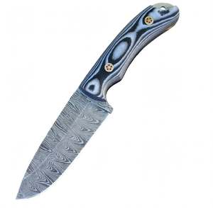 Couteau utilitaire d'extérieur en acier Damas forgé à la main avec manche en G10 multicouche - Product Image 5