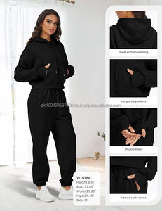 Conjuntos de Mujer 100% Algodón de Pakistán, Personalizables OEM/ODM, Conjuntos de 2 Piezas con Decoración de Encaje, Pantalones Deportivos, Traje Deportivo - Product Image 4