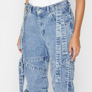 Women <b>Stretch</b> <b>Cargo</b> <b>Pants</b> 100% Polyester High Waist Breathable Stonewashed Loose Fit Casual OEMODM Wholesale Supplier Factory - Product Image 5