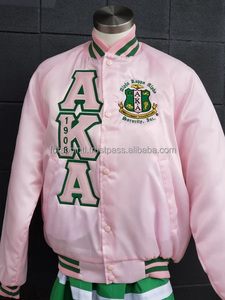 Chaqueta bomber universitaria de satén AKA, estilo Racing, personalizada, con exterior de algodón y letras bordadas en aplique, para hermandades, de satén, para hombre y mujer. - Product Image 6