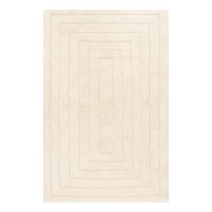 Modern Geometric Rectangle Area <b>Rug</b> Beige White Flat Weave Low Pile Non-Slip Rubber Backing <b>Living</b> <b>Room</b> Indoor Use - Product Image 1