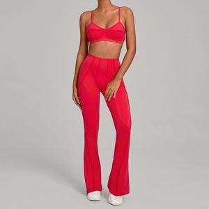 Conjunto Deportivo de 2 Piezas para Mujer, Ropa Deportiva para Gimnasio, con Cinturón de Encaje, Secado Rápido, Trajes de Yoga - Product Image 1