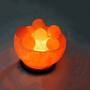 Décoration d'intérieur, lampe en sel de l'Himalaya avec 6 boules de massage, qualité supérieure, fabriquée au Pakistan - Product Image 4