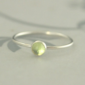 Elegant Minimalist IGI Certified Peridot Bezel <b>Set</b> Thin Band <b>Silver</b> Plated Brass <b>Ring</b> Natural Gemstone Daily Wear for Women - Product Image 1