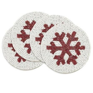 Handmade Classic Fabric Seed Beads <b>Beaded</b> Embroidery Eco-Friendly Round Customizable Color & Design <b>Coaster</b> Set - Product Image 1