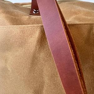 Bolso Tote de Lona Encerada con Correa de Cuero y Cremallera, Bolso de Hombro Vintage Casual para Viajes y Compras - Product Image 2