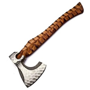Hacha vikinga de acero al carbono forjada a mano con mango de madera de fresno, regalo de boda, las mejores hachas como regalo de cumpleaños y aniversario para él. - Product Image 3