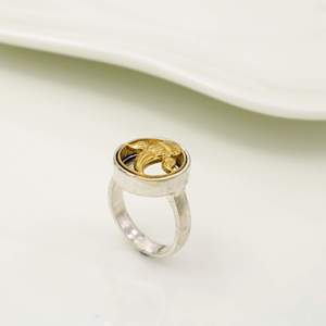 Bague Ganesha en argent 925 plaqué or 18 carats, bijoux religieux unisexe pour un usage quotidien - Product Image 2