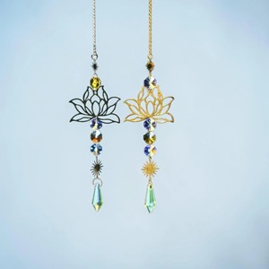Lotus Shape Metal And Crystal Catcher Sun Catcher For Home Garden <b>Window</b> Decor Elegant Spiritual <b>Light</b> Catching Art Gift Item - Product Image 1