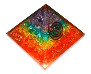 Pyramide d'orgone à sept couches de chakras de haute vente livrée avec une pierre de guérison Pierre de chakra pour la protection Emf-pyramide de chakra - Product Image 1