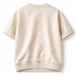 เสื้อยืดคอกลมแขนสั้นผ้าฝ้ายถักเนื้อหนาสำหรับผู้ชาย สีเบจ สไตล์ลำลอง สปอร์ต ทรงโอเวอร์ไซส์ พรีเมียม - Product Image 5
