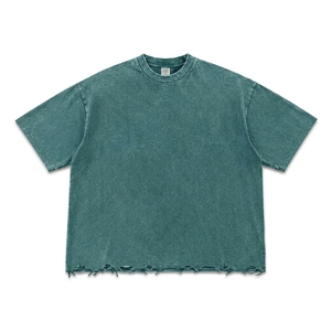 Camiseta Oversize de Algodón Grueso de 230g con Lavado Vintage, Grabado en Relieve, Transpirable, Ecológica, Estilo Urbano y Casual - Product Image 4