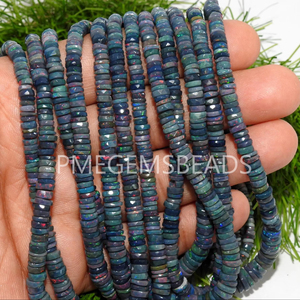 Opale d'Éthiopie noire multi-éclats en forme de perle - Pour la fabrication de bijoux - Fil de 18 pouces (4 à 7 mm environ) - Pierre naturelle - Product Image 1