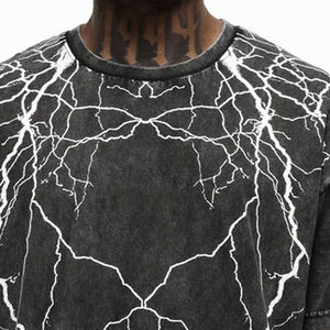 T-shirt d'été ample personnalisé pour homme, style vintage, délavé à l'acide, avec épaules tombantes, gaufré, pour l'extérieur, vente en gros - Product Image 3