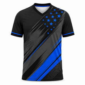 Camiseta de Fútbol Sublimada con la Bandera de EE. UU. Personalizada para Hombre, de Secado Rápido, Absorbe la Humedad, Poliéster, Patriótica, Deportiva, Venta al Por Mayor para Equipos - Product Image 6