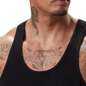 Mens Custom Black Breathable Logo <b>Stringer</b> Tank Top Sleeveless Gym Fitness Workout Bodybuilding Athletic Training Muscle <b>Vest</b> - Product Image 4