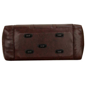 Sac de voyage vintage en cuir marron avec sangle réglable et amovible et doubles poignées, grande capacité, fermeture éclair - Product Image 3