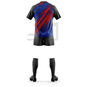 ชุดฝึกซ้อมรักบี้แบบกำหนดเอง เสื้อเจอร์ซีย์ปักลาย 3 มิติ กางเกงขาสั้น น้ำหนักเบา ทนทาน ระบายอากาศได้ดี ป้องกันแบคทีเรีย กันลม สำหรับนักกีฬา - Product Image 1