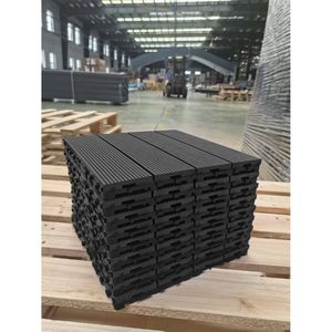 Set di 9 Piastrelle Incastrabili in Legno e Plastica Riciclabile per Pavimenti, 23,4 lb, 30,5 x 30,5 cm, Impermeabili per Uso Interno ed Esterno - Product Image 3