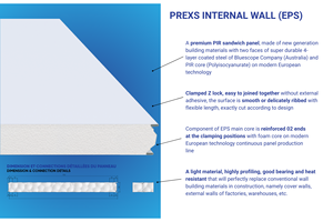 Panel Sándwich EPS PREXS de 100 mm, Pared Interior Ligera, Solución de Instalación Rápida y de Bajo Costo para Construcción Prefabricada Civil - Product Image 3