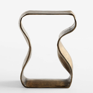 Expressionist Burnished Brass Cast Aluminum Drink <b>Table</b> - Product Image 1