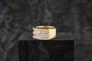 Unisex Luxury 18K Solid Gold Trendy Hip Hop Ring VVS Lab Grown Diamond Round IGI Certified Costume Gifts - Product Image 3