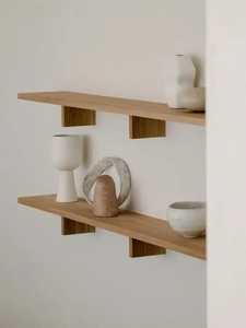 Modern Black Frame Adjustable Floating Shelf Rectangular Wall Mounted Wood Display <b>Shadow</b> <b>Box</b> Plant Stand Living Room Organizer - Product Image 3
