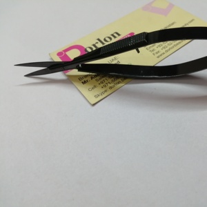 Glänzende schwarze Plasma-Wimpern-Augenbrauen Verwenden Sie Spring Scissor Beauty Cosmetic Tool <span class=keywords><strong>Brow</strong></span> Scissor Benutzer definiertes Logo Augenbrauen-Schneide schere - Product Image 1