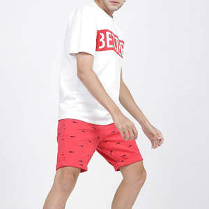 Pantalones Cortos Casuales Rojos para Hombre, 100% Poliéster, Ecológicos, Antiarrugas, Transpirables, Cómodos para Uso Diario en Verano - Product Image 5