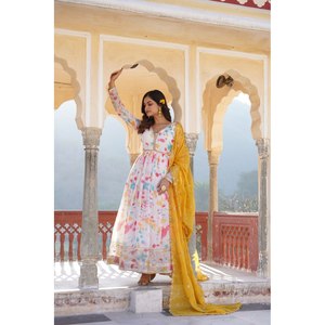 MASAKA MALTI COLOR READYMADE ALIA CORTE VESTIDO CON DUPATTA 2017 - Product Image 2