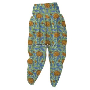 Indian Hand Block Printed Elegant Floral <b>Pyjamas</b> Comfortable Pure Cotton Patiala Pants <b>For</b> Women's Breathable <b>Summer</b> Daily Use - Product Image 2