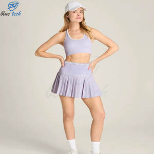 Conjunto de Falda de Tenis para Mujer, Logotipo Personalizado, Sujetador Deportivo, Ropa Deportiva para Gimnasio, Secado Rápido, Transpirable, para Entrenamiento y Running - Product Image 1