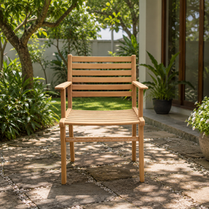Modern Solid Teak Wooden Durable <b>Outdoor</b> Patio Beach <b>Chairs</b> for Dining and Garden Furniture Indonesia Product Factory Direct - Product Image 2