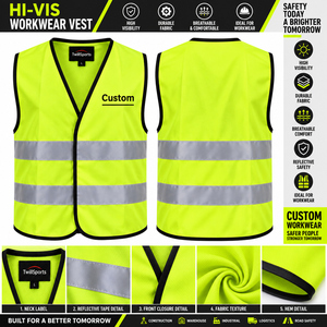 Chaleco de Trabajo de Diseño Personalizado de Alto Rendimiento, Chaleco de Seguridad Industrial Ligero, Chaleco de Trabajo de Seguridad Reflectante de Alta Visibilidad - Product Image 6