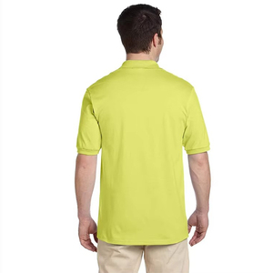 เสื้อโปโลผู้ชายแบบเรียบง่าย สีเขียวมะนาว แขนสั้น สำหรับกอล์ฟ กีฬา และการฝึกซ้อม - Product Image 4