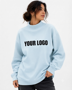 Sudadera Oversize de Cuello Alto para Mujer al por Mayor, Tejido de Rizo Premium, Ajuste Relajado, Ropa Urbana - Product Image 1