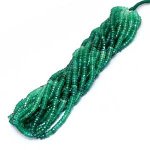 Natural Green Onyx Faceted Heishi Beads 6MM 7MM Strand Loose Gemstone Beads <b>String</b> For Jewelry Making Wholesale Price Bulk - Product Image 3