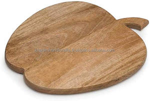 Planche à découper et de service en bois d'acacia en forme de pomme excentrique, essentiel culinaire créatif avec un thème de pomme amusant - Product Image 2