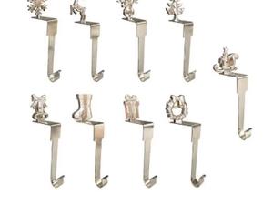 Metal Snowflake <b>Christmas</b> Stocking Holders <b>Gold</b> and Silver <b>Decorative</b> Hooks for Holiday Display - Product Image 1
