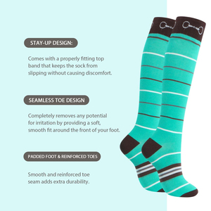 Custom Design Horse Riding <b>Socks</b> <b>Knee</b> Length Horse Riding <b>Socks</b> For Unisex 100% Cotton Made Horse Riding Equestrian <b>Socks</b> - Product Image 5