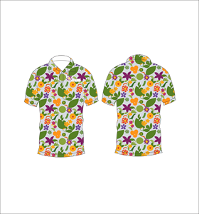 Polo personnalisé à motif floral tropical, respirant et léger, pour équipe de golf, à manches courtes, vêtement de sublimation - Product Image 1