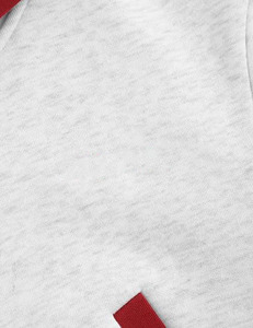Sweat-shirt à capuche court zippé rayé blanc et rouge unisexe, coupe sportive classique, idéal pour l'automne, en coton tricoté avec poches - Product Image 4