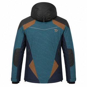 Veste de ski imperméable à capuche pour homme, en polyester respirant, coupe-vent, color-block, pour activités de plein air - Product Image 2